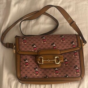 Gucci Brown Mickey Mouse Crossbody Bag